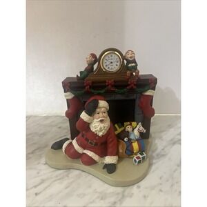 1998 Howard Miller Down The Chimney Santa Christmas Clock Holiday Decoration NIB